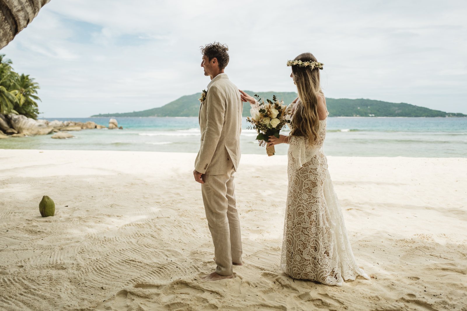 Dettaglio di un matrimonio alle Seychelles
